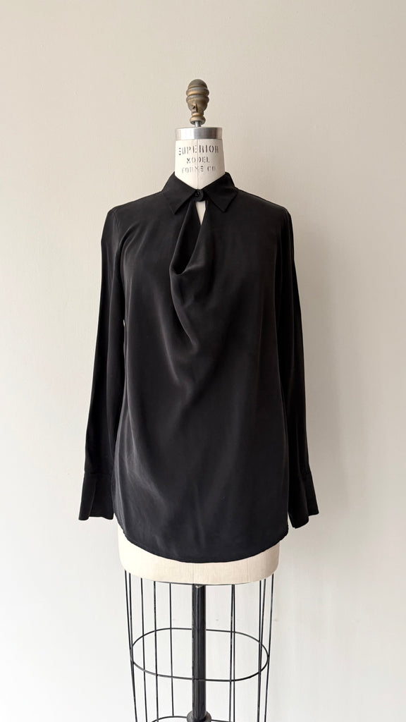 Vince Silk Drape Blouse