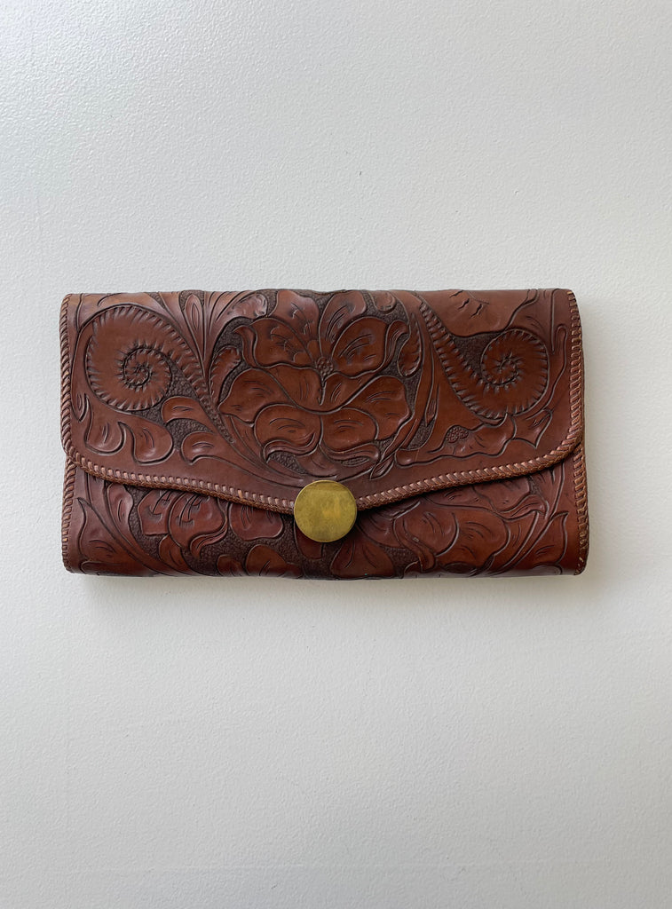 Tooled Leather Clutch | 1940s