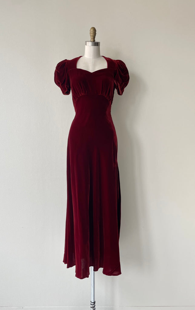 Bisou Silk Velvet Dress | 1930s