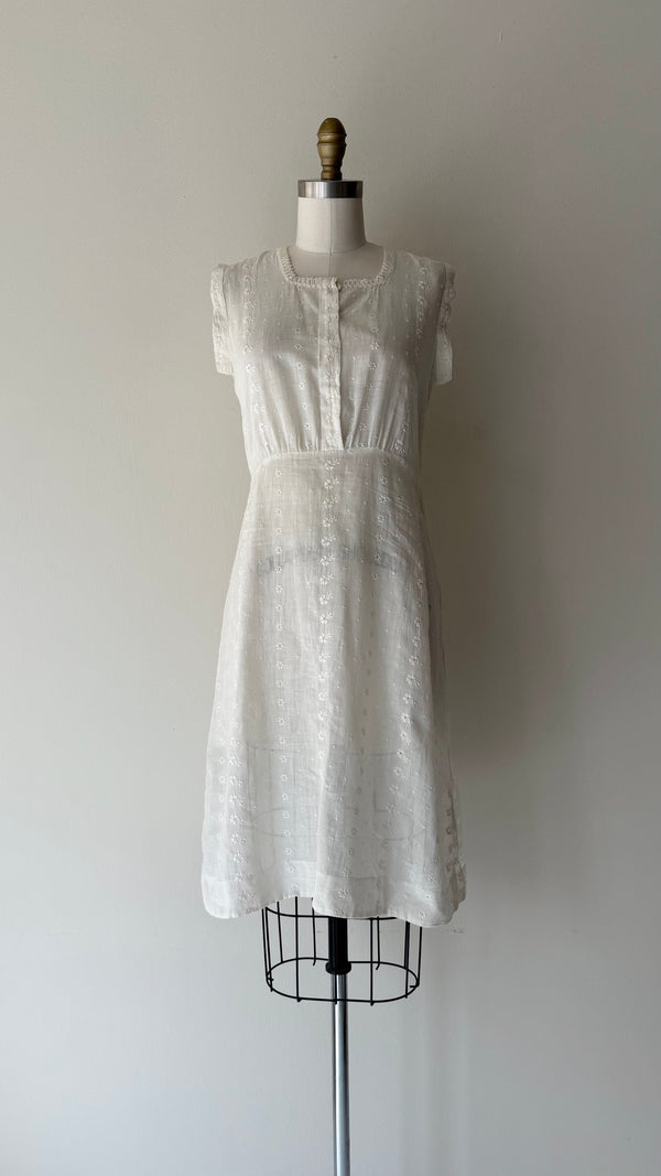 1930s Cotton Embroidered Dress