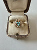 Victorian 14K Turquoise & Seed Pearl Ring