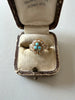Victorian 14K Turquoise & Seed Pearl Ring