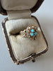 Victorian 14K Turquoise & Seed Pearl Ring