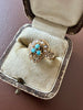 Victorian 14K Turquoise & Seed Pearl Ring