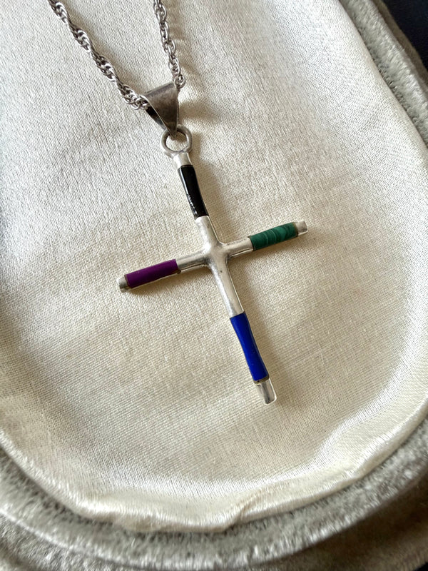 Southwest Sterling Cross Necklace