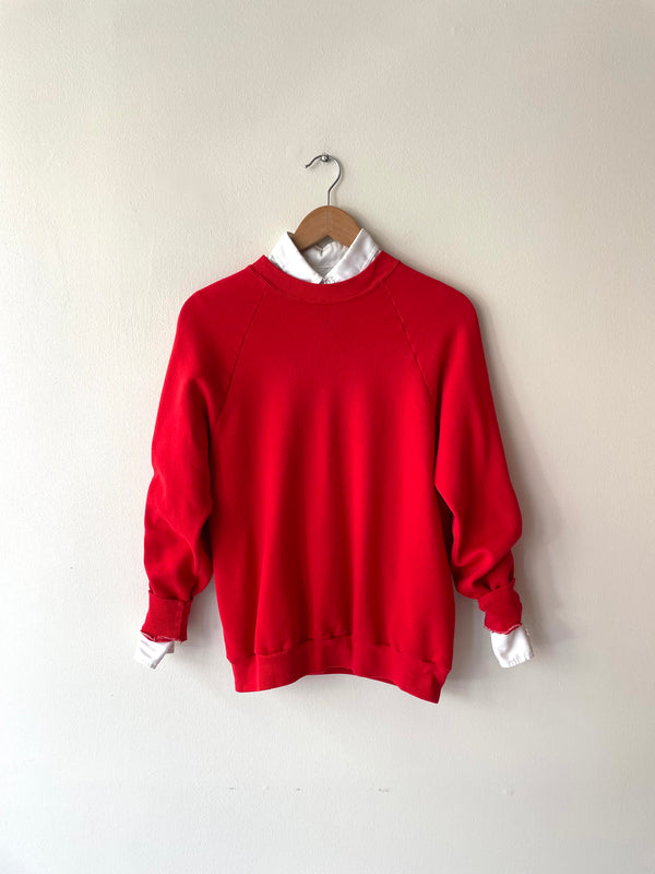 Red Raglan Sweatshirt | 1980s