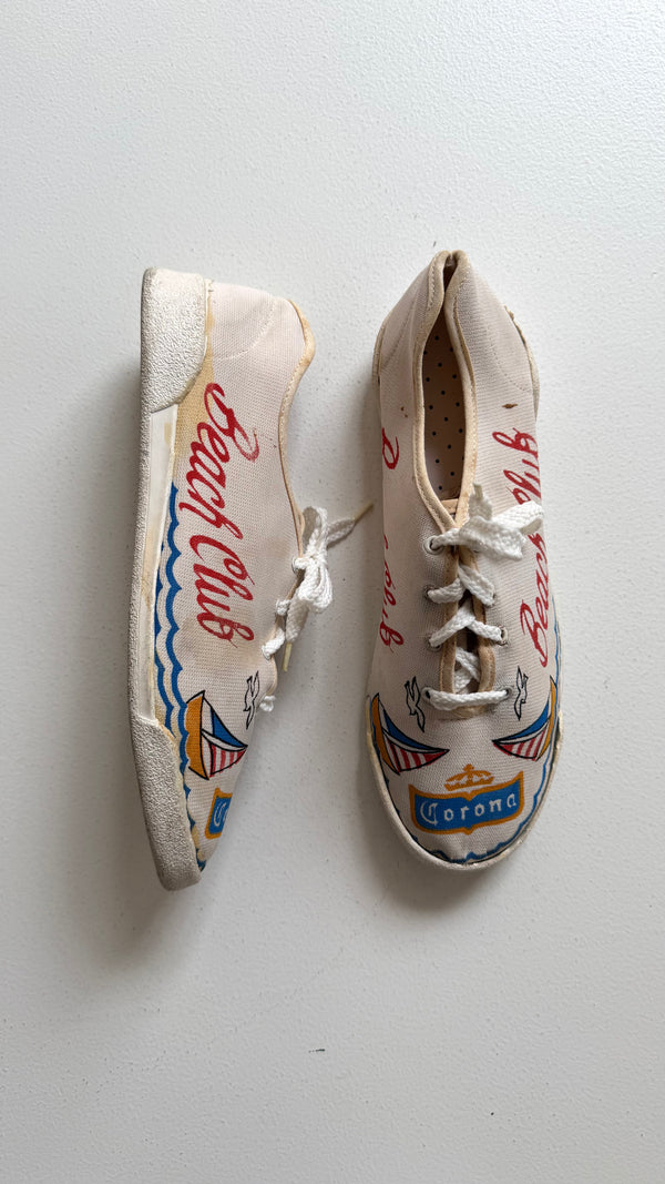 1960s Hand-painted Beach Sneakers