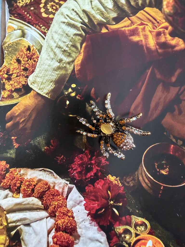 Citrine Spider Brooch