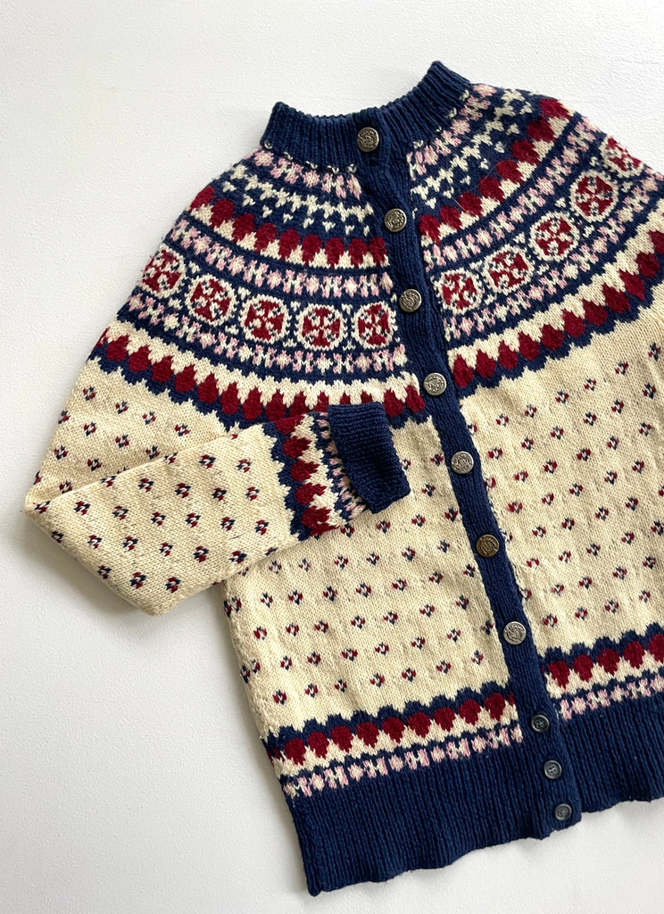 Handknit Fair Isle Cardigan | 1950s