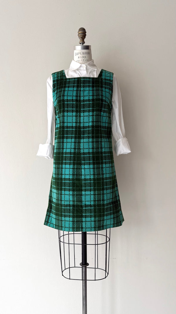 Corduroy Plaid Jumper Dress | 1960s