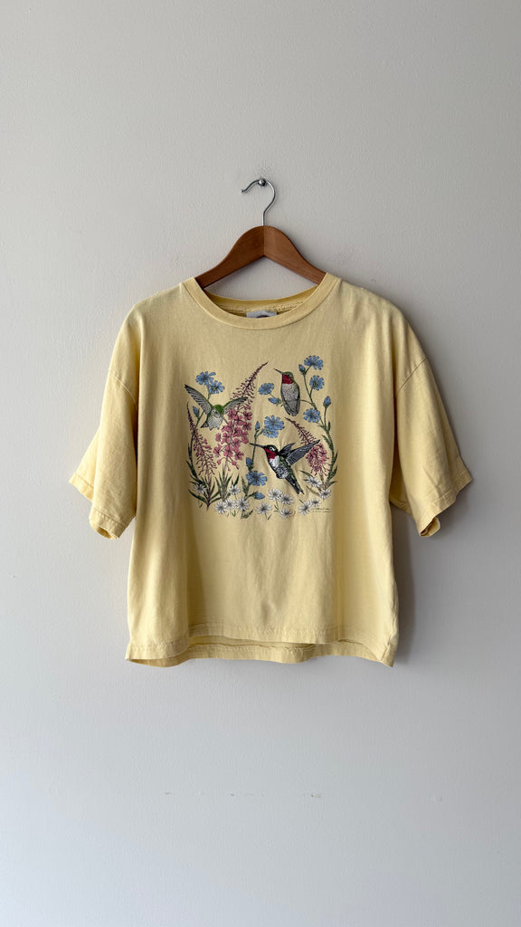 Embroidered Hummingbird Tee | 1990s