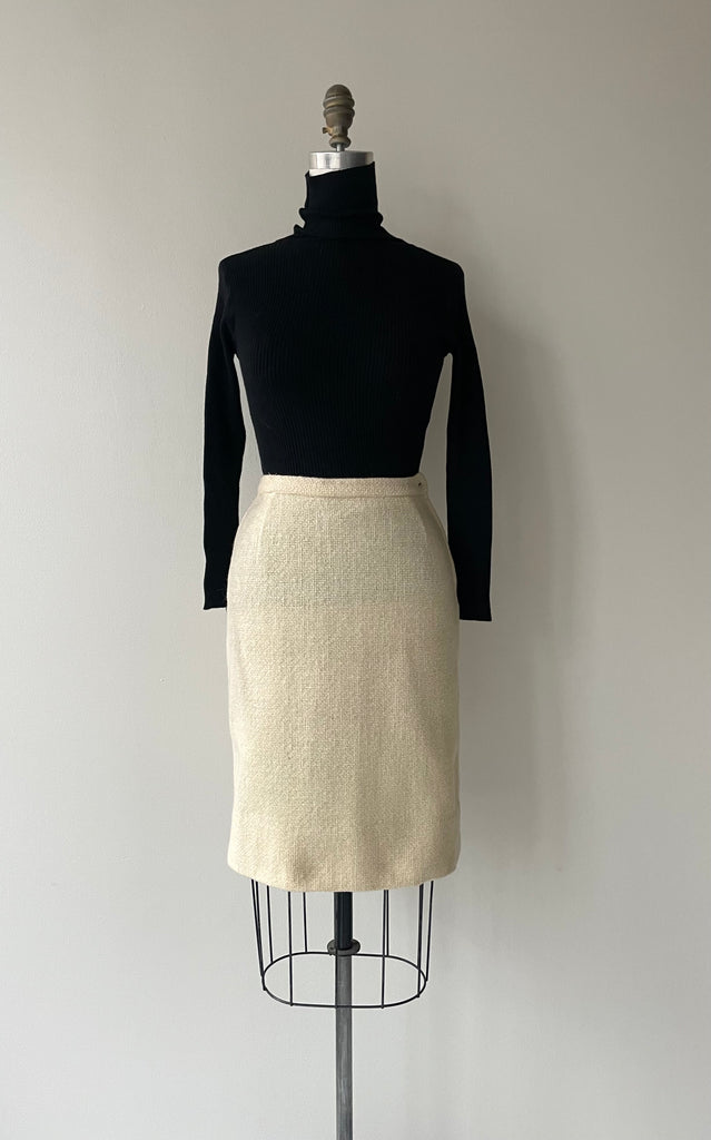 Winter White Wool Skirt | 1950s