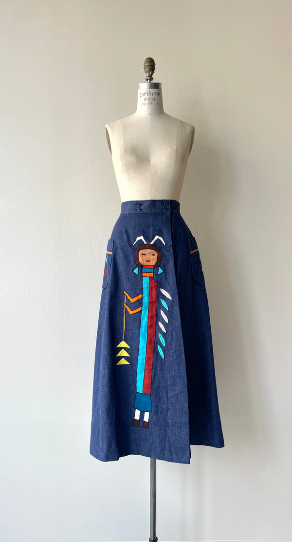 Saks Denim Wrap Maxi | 1970s