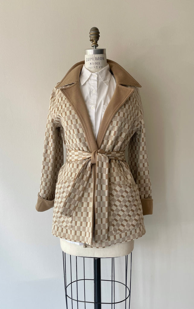 Checked Checkerboard Wool Jacket | 1970s
