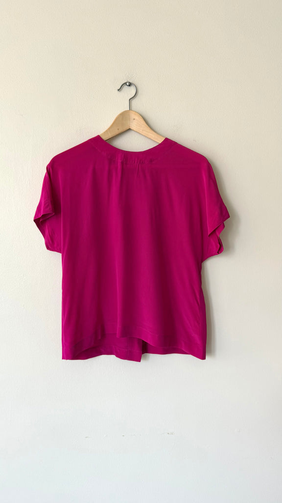 Fuchia Silk Tee | 1980s