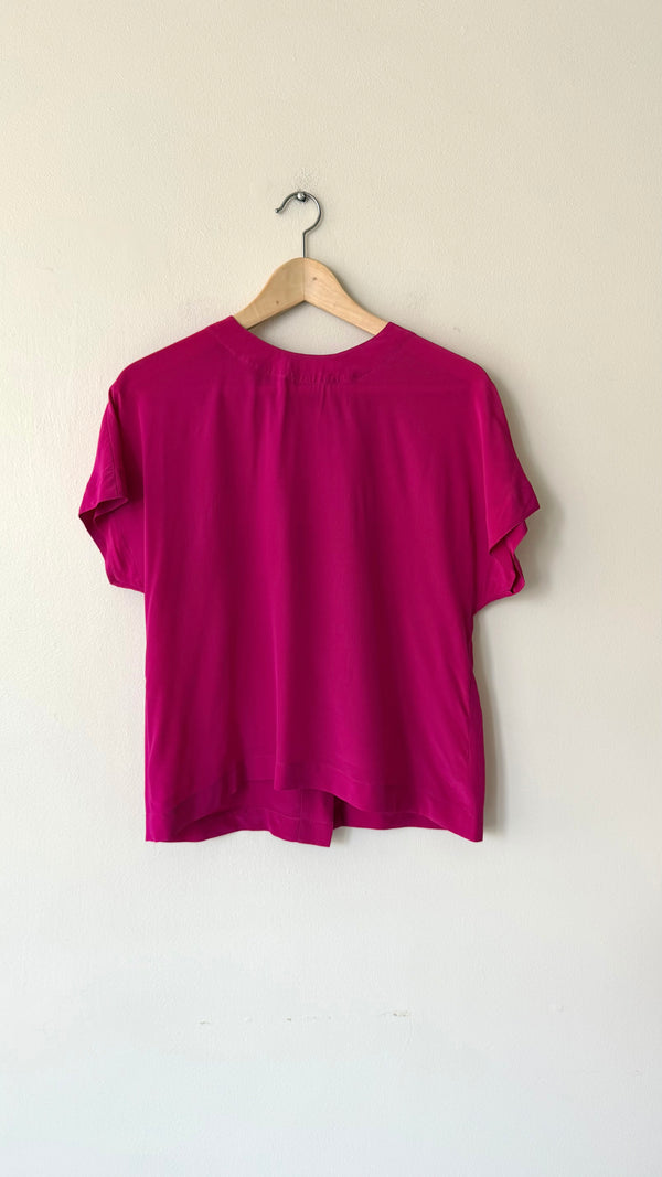 Fuchia Silk Tee | 1980s
