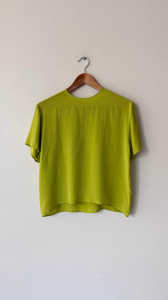 Chartreuse Silk Tee | 1980s