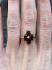 Vintage 10K Garnet & Seed Pearl Ring