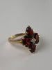 Vintage 10K Garnet & Seed Pearl Ring