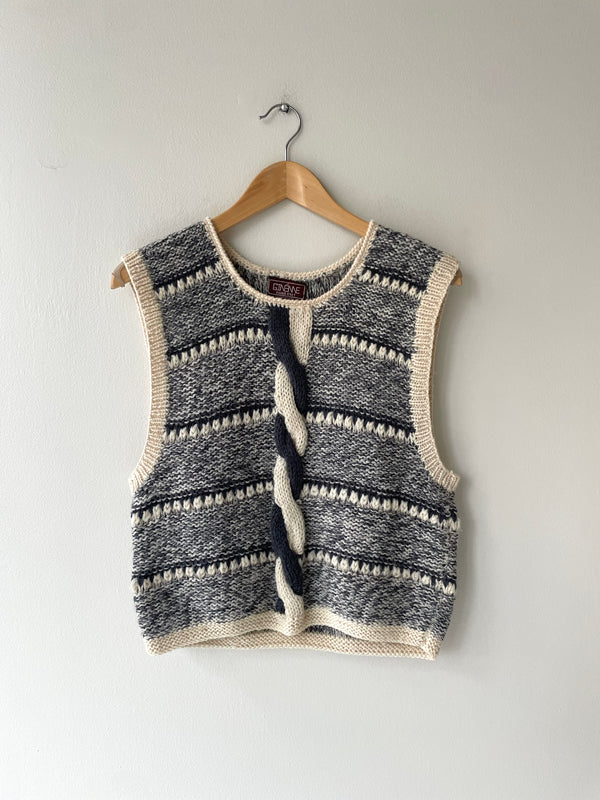 Variegated Wool Knit Vest