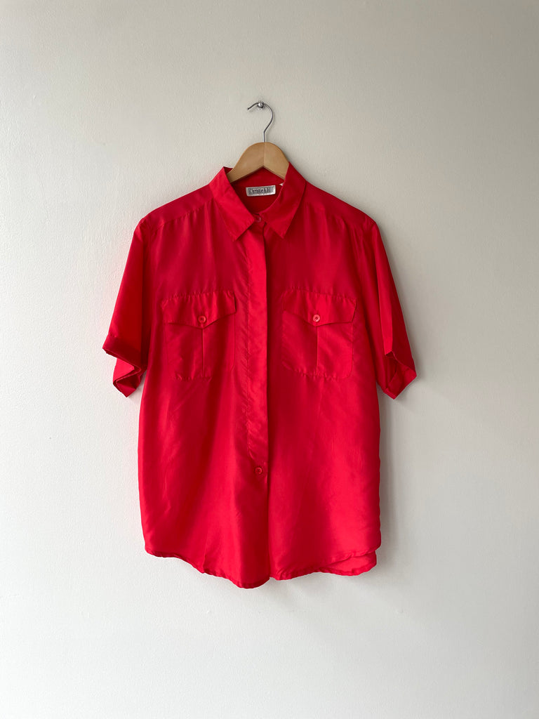 Cherry Silk Blouse