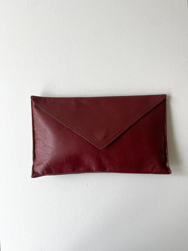 Oxblood Envelope Clutch