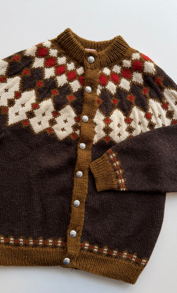 Harlequin Fair Isle Cardigan | 1970s