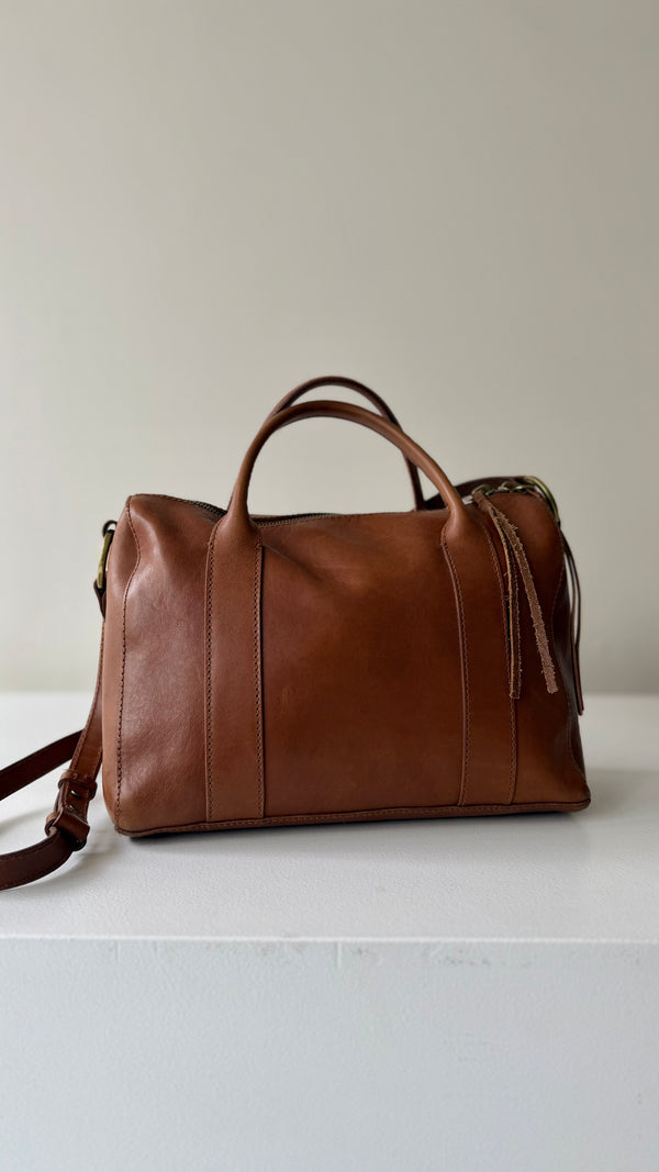 Cognac Leather Satchel