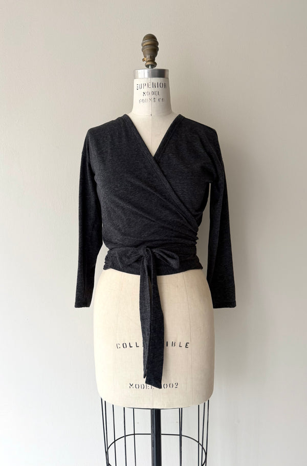 Charcoal Wrap Top