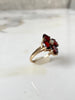 Vintage 10K Garnet & Seed Pearl Ring