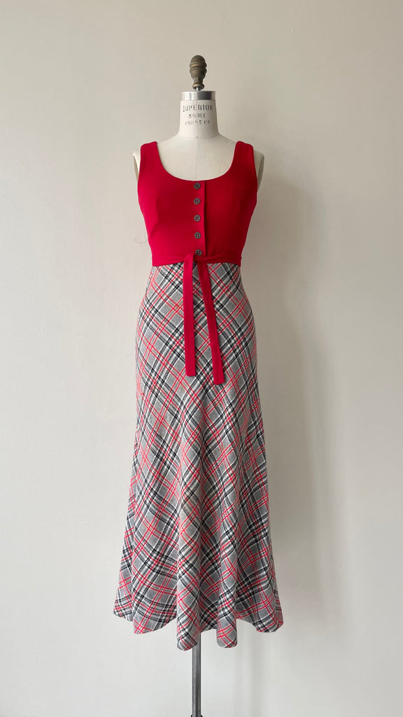 Young Edwardian Tartan Dress | 1970s