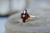 Vintage 10K Garnet & Seed Pearl Ring