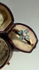 Antique 15K Aquamarine & Pearl Ring