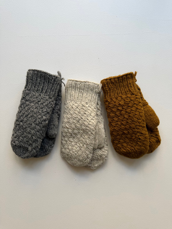 Basketweave Wool Mittens
