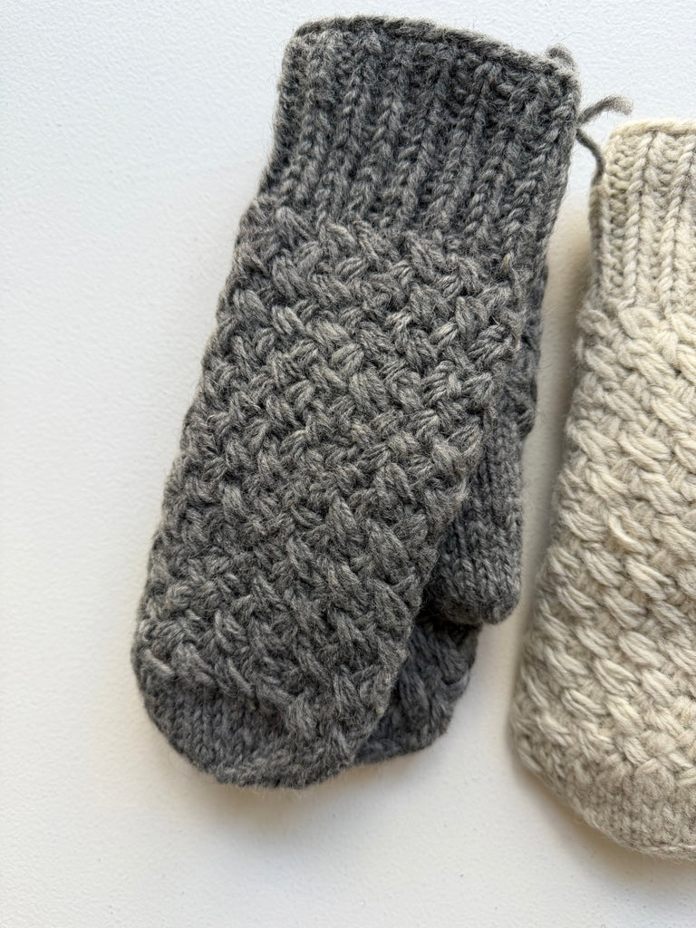 Basketweave Wool Mittens
