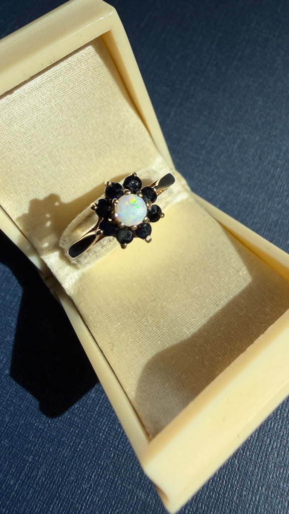 10K Opal & Sapphire Ring