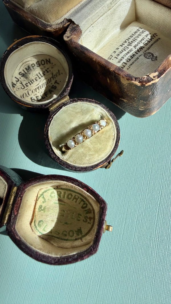 Antique Victorian 14K Seed Pearl Ring