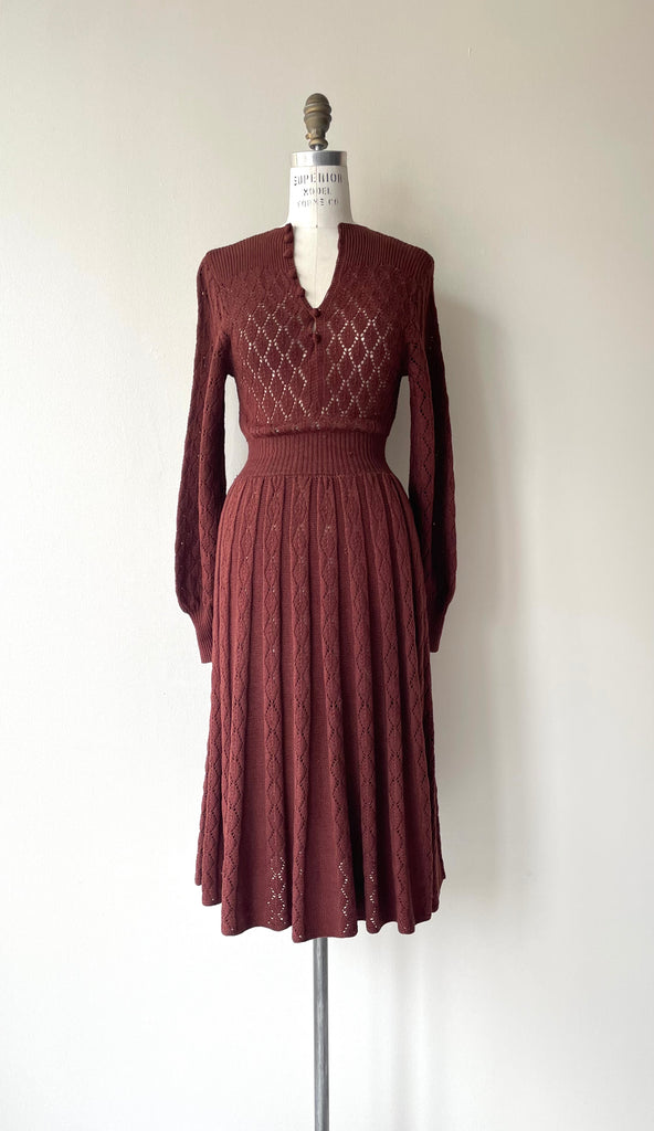 Rum Raisin Knit Dress 1930s