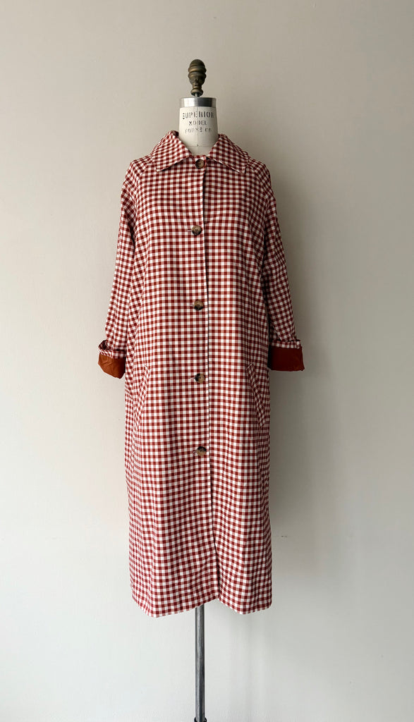 Cinnamon Gingham Raincoat