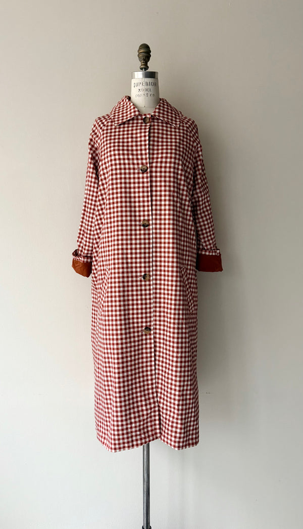 Cinnamon Gingham Raincoat