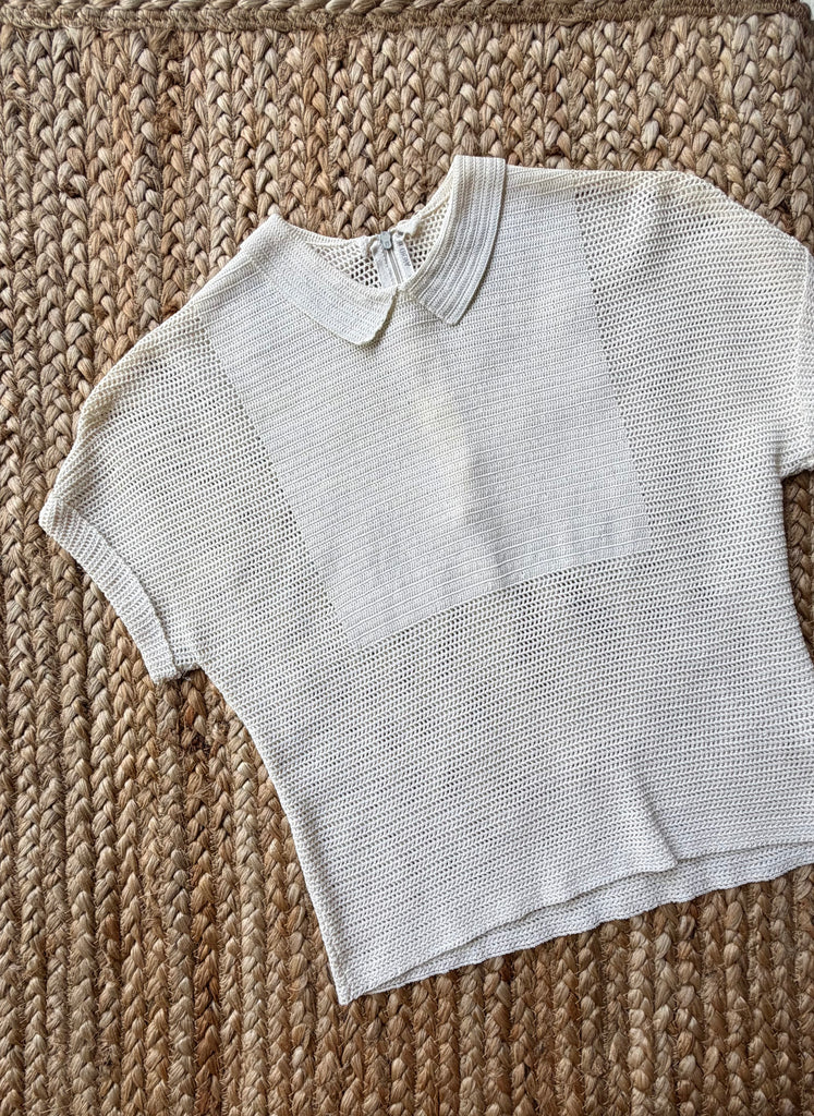 Vintage Cotton Knit Sweater | 1940s