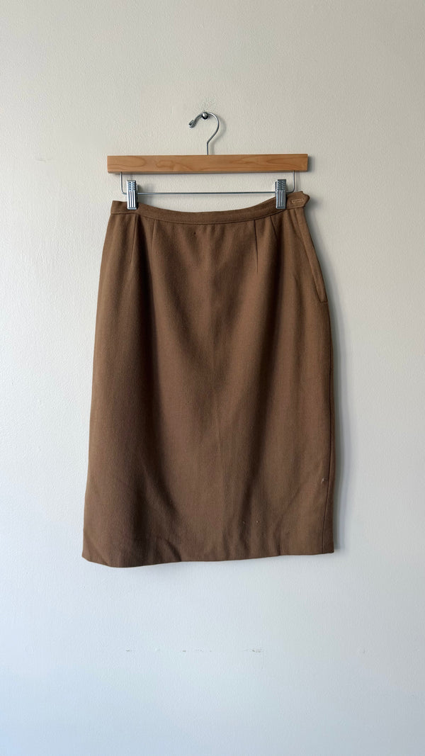 Pecan Wool Skirt | 1950s