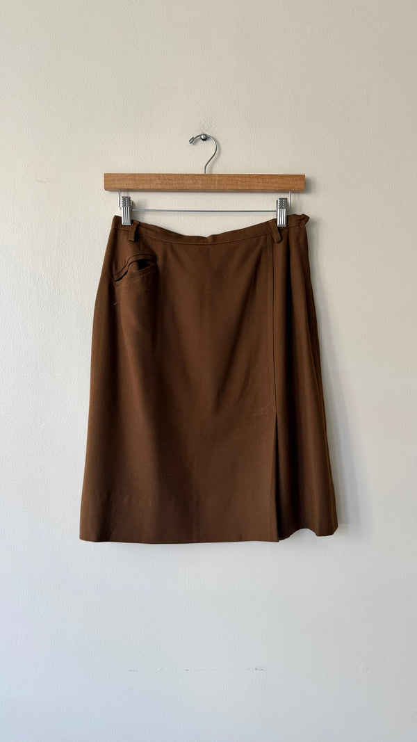 Cocoa Wool Skirt |1960s