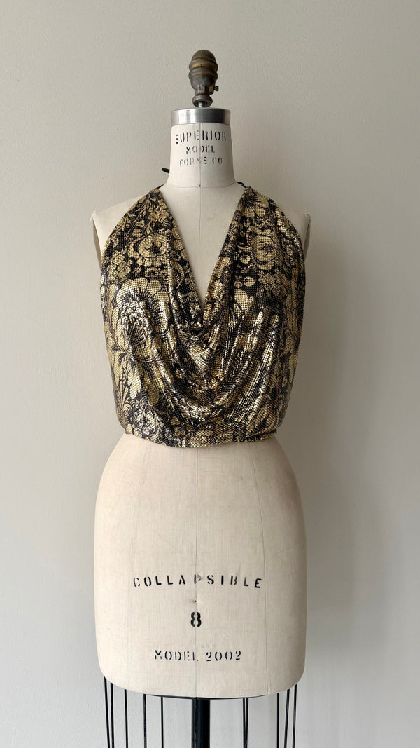 Whiting & Davis Mesh Halter Top | 1970s