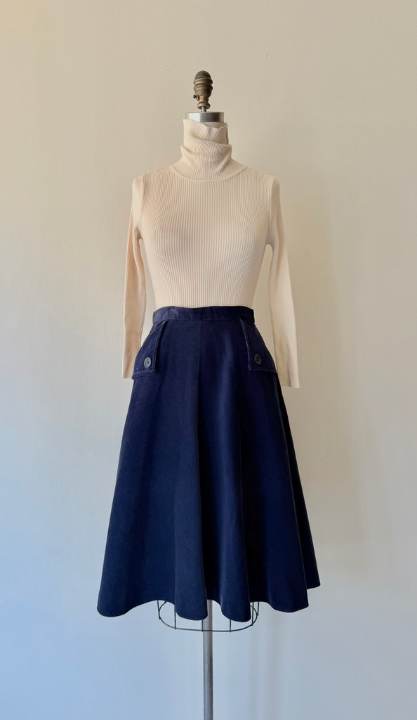 Navy Corduroy Skirt | 1970s