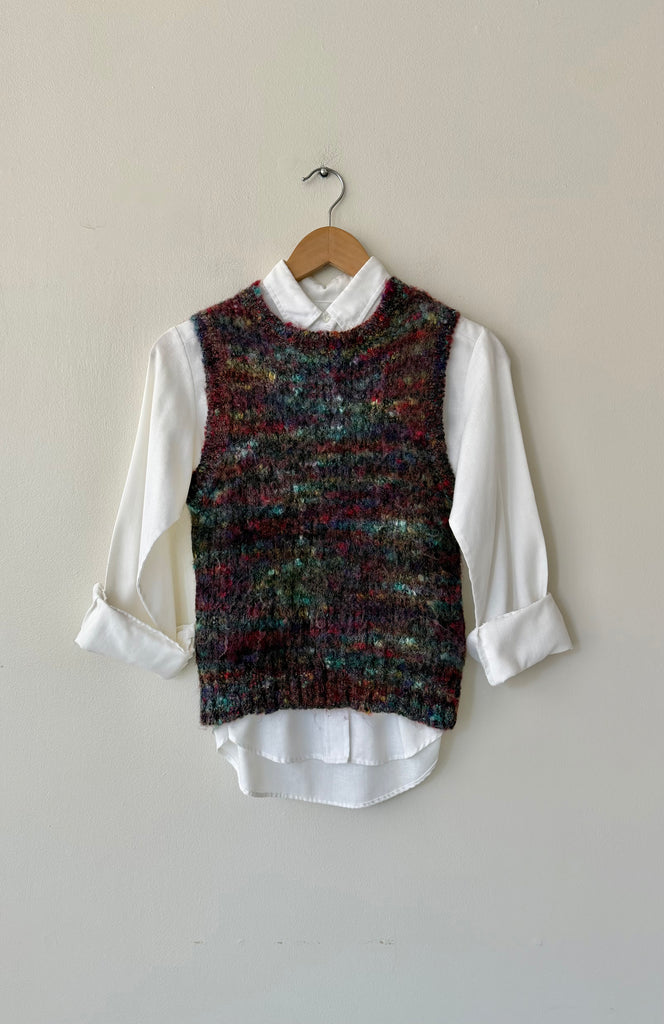 Watercolor Wool Vest | 1980s