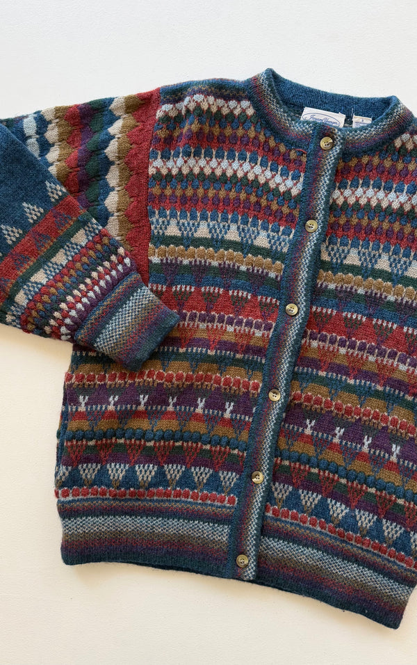Intarsia Wool Cardigan | 1970s