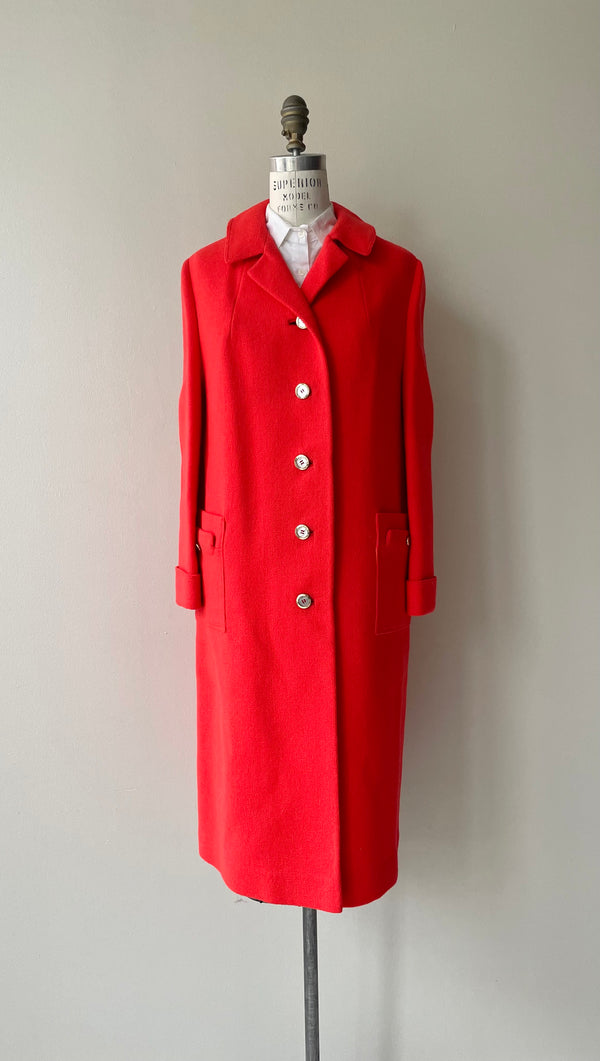 Brightest Poppy Wool Coat | 1960s