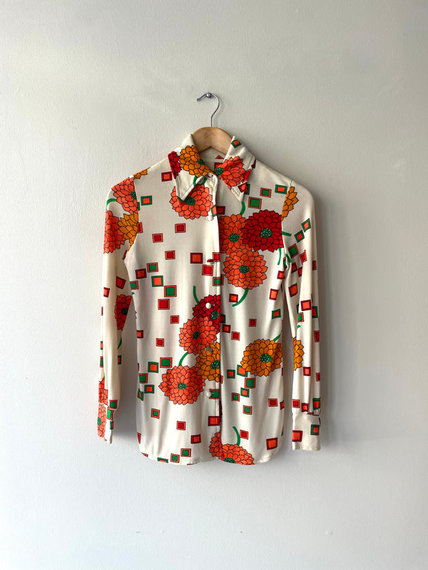 Mums & Squares Shirt | 1970s