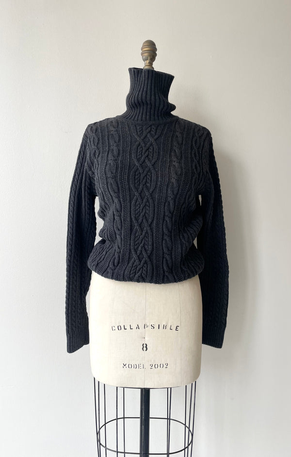 Cotton Cable Knit Turtleneck